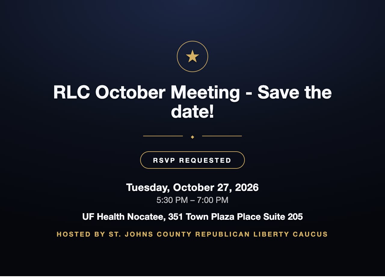 RLC October Meeting - Save the date! flyer